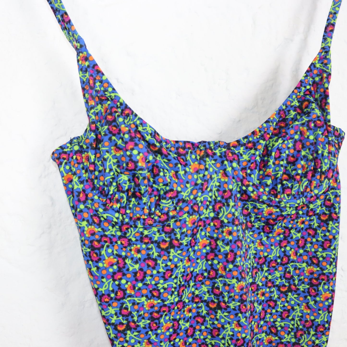 Vintage FILA swimsuit body pattern flowers colorful S