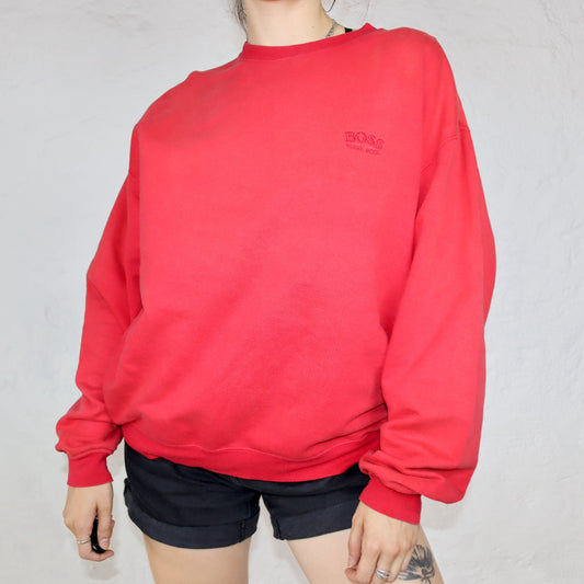 Vintage HUGO BOSS Sweatshirt Pullover rot M