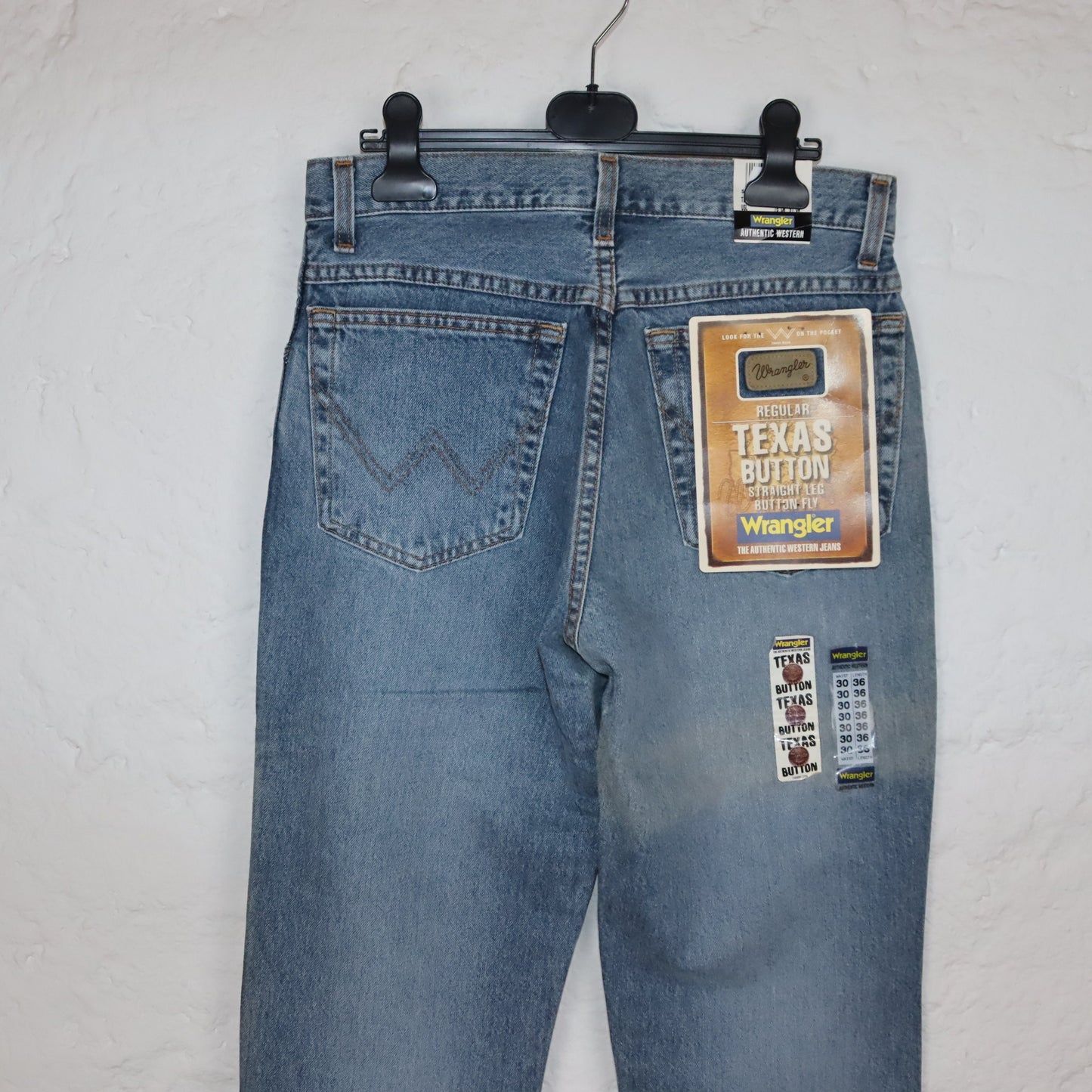 Vintage WRANGLER Jeans Hose Texas Button Straight Leg Deadstock W30 L36