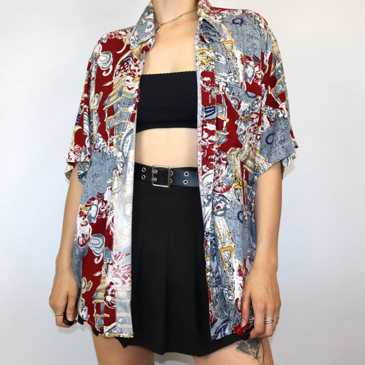 Vintage PSC Hemd kurzarm crazy pattern Made in Thailand XL