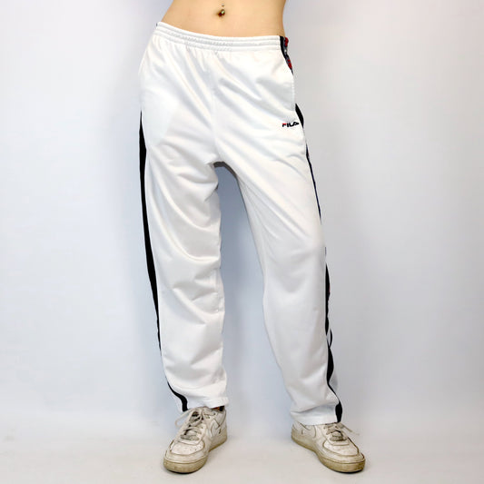 Vintage FILA Jogginghose Trainingshose weiß mit Knopfleiste 48 M