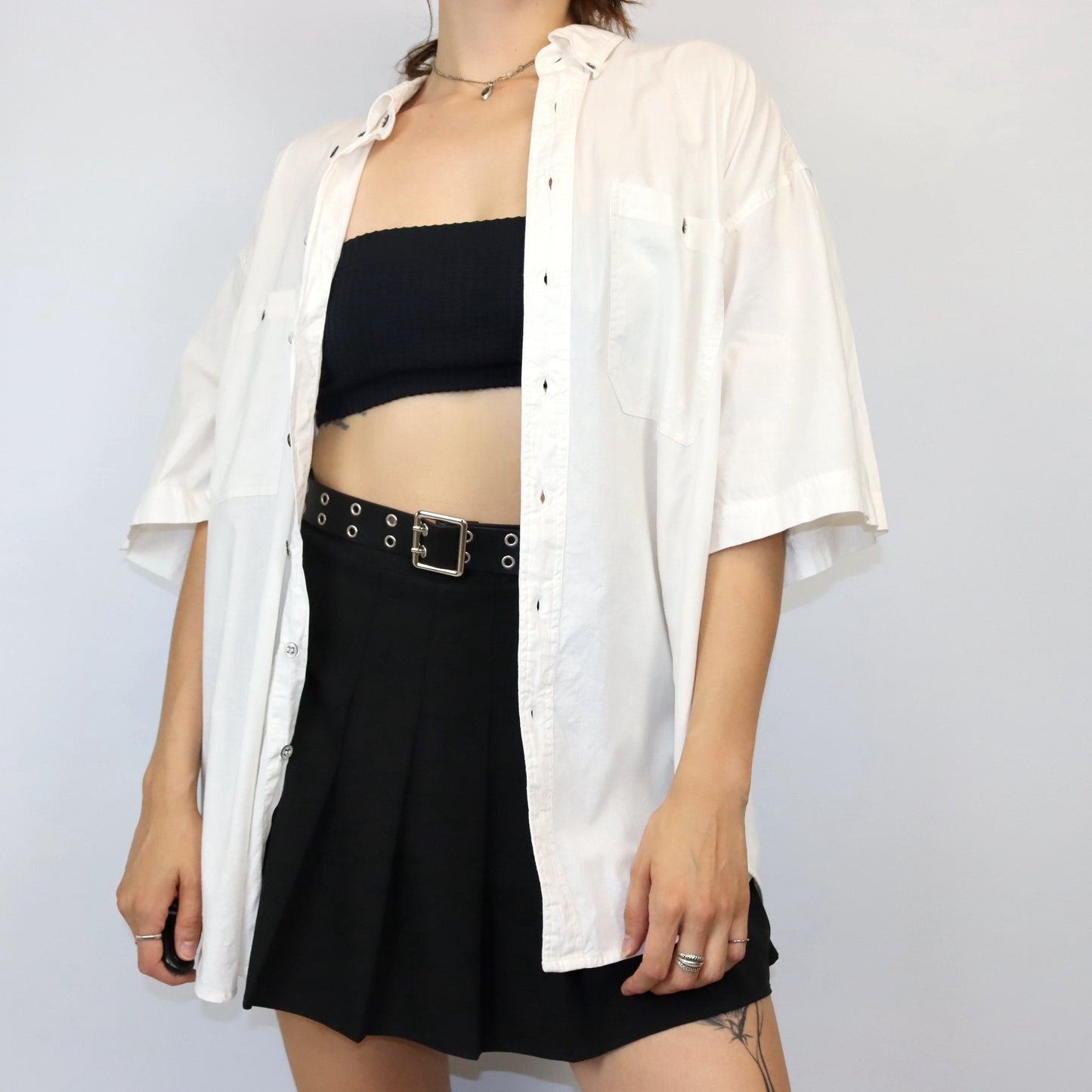 Vintage CENTRAL PARK shirt short sleeve white XXL