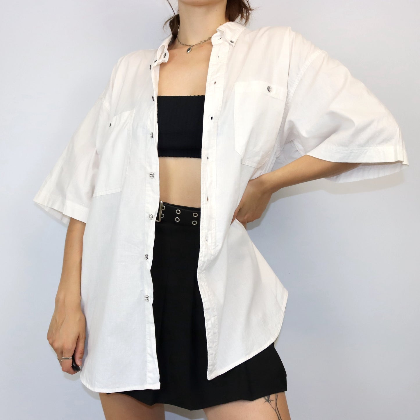 Vintage CENTRAL PARK shirt short sleeve white XXL