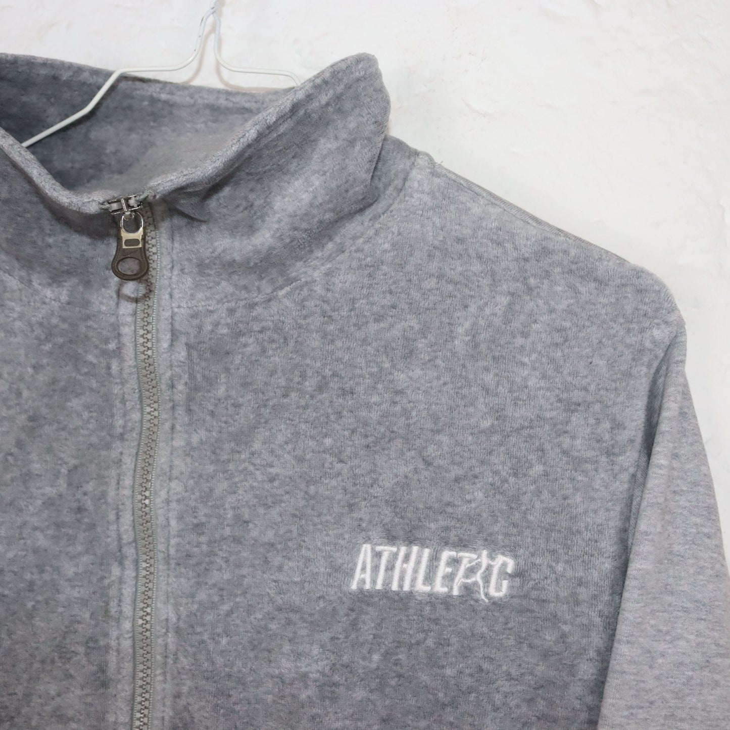 Vintage Y2K NIKE tracksuit jacket velvet sweat jacket grey stand-up collar M front velvet look