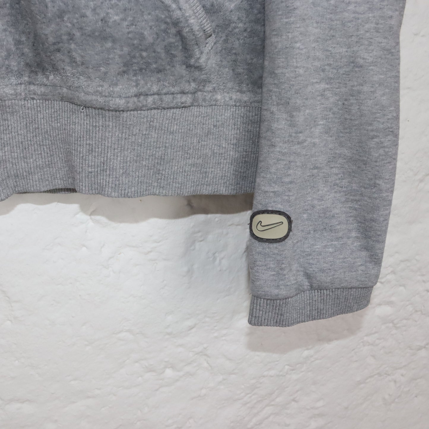 Vintage Y2K NIKE tracksuit jacket velvet sweat jacket grey stand-up collar M front velvet look