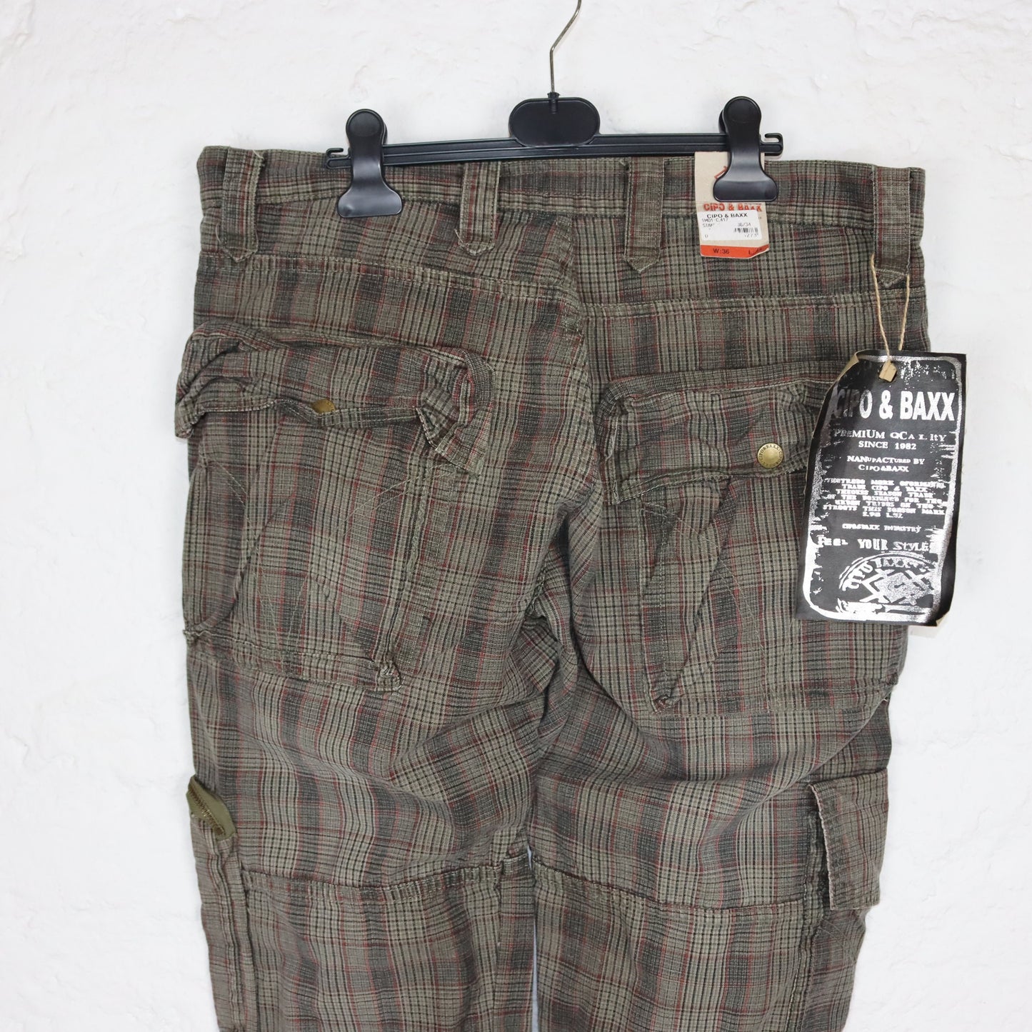 Vintage Y2K CIPO&BAXX Baggy Pants kariert Hose Skater Deadstock W36 L34