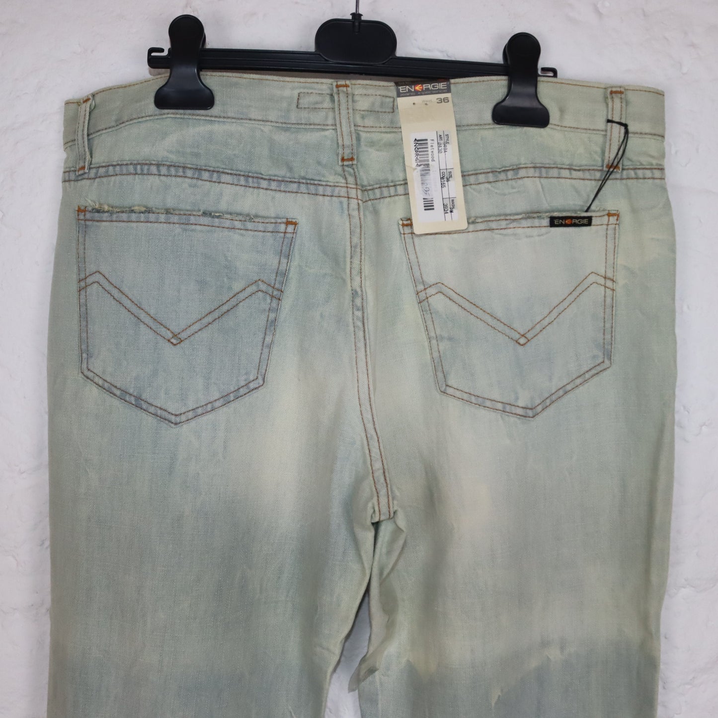 Vintage Y2K ENERGIE Schlaghose Jeans hellblau Deadstock W36