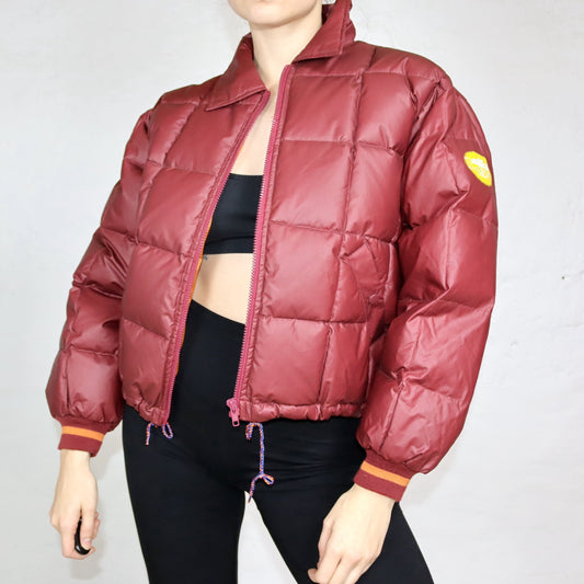 Vintage LEE Pufferjacke Daunen rot Deadstock S