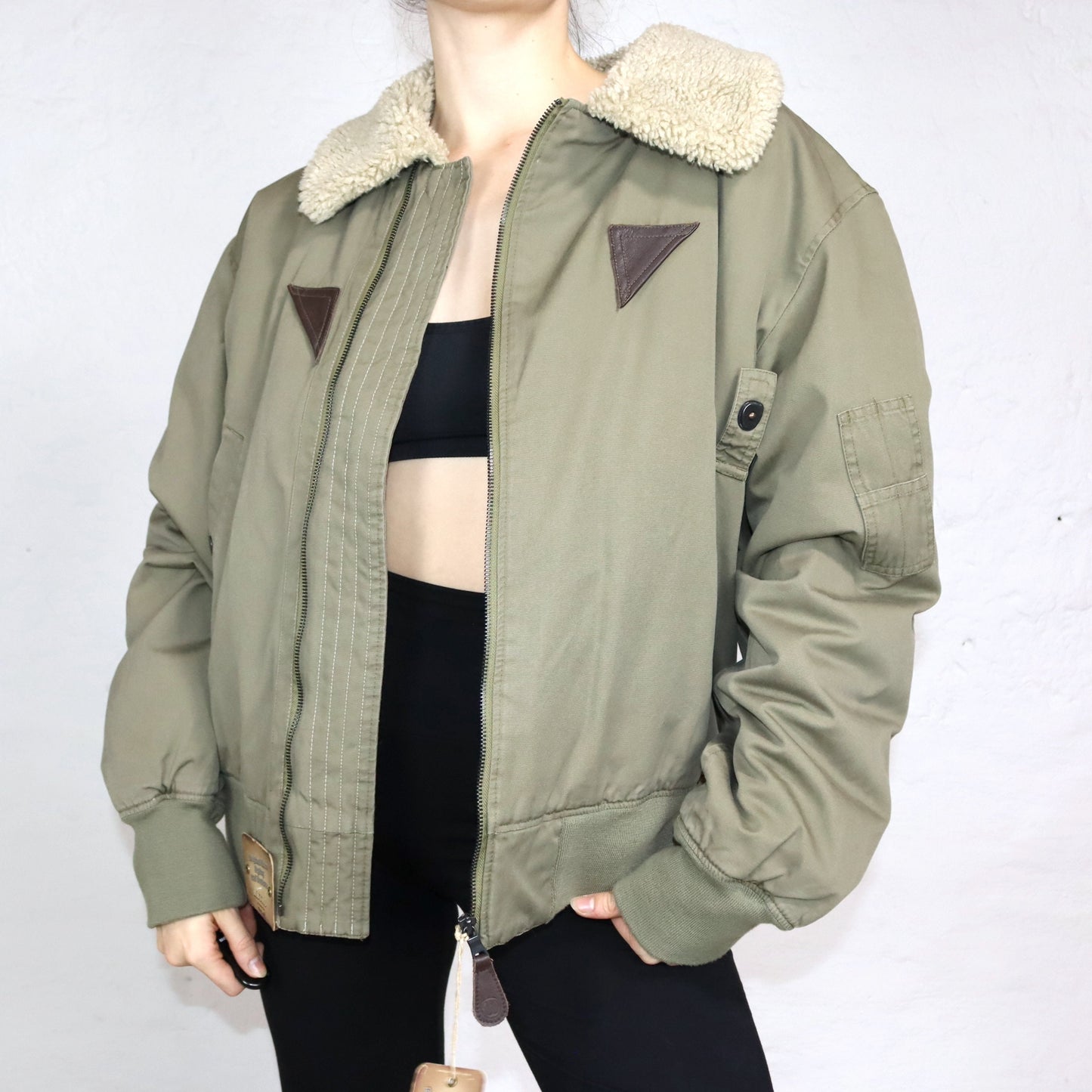Vintage jacket lined flight jacket khaki deadstock WRANGLER XXL