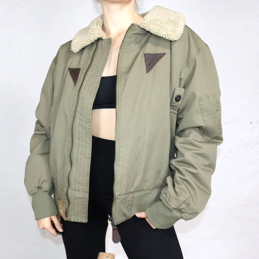 Vintage Jacke gefüttert Fliegerjacke khaki Deadstock WRANGLER XXL