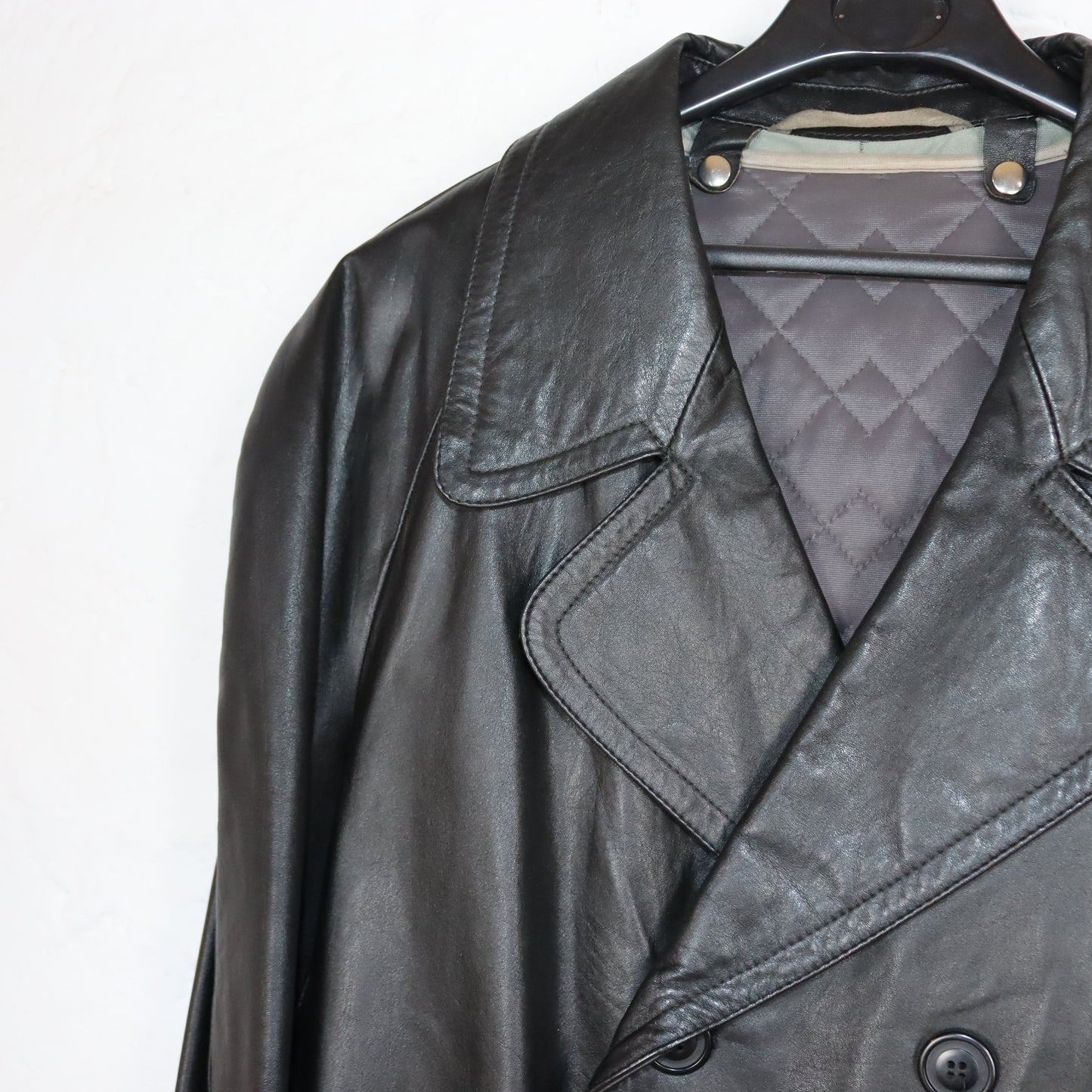Vintage 80s 90s NIKATOR DDR VEB Freiberg leather coat with belt and lining 50 L