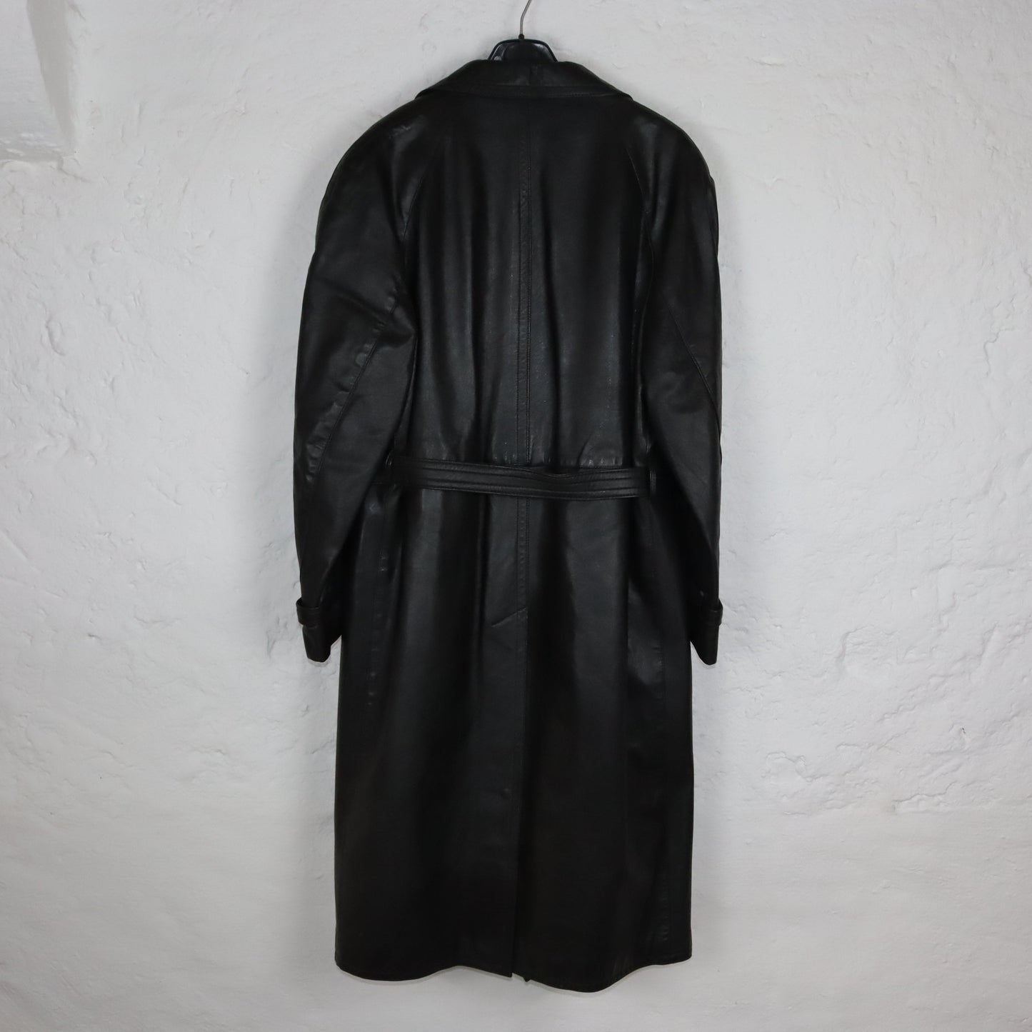 Vintage 80s 90s NIKATOR DDR VEB Freiberg leather coat with belt and lining 50 L