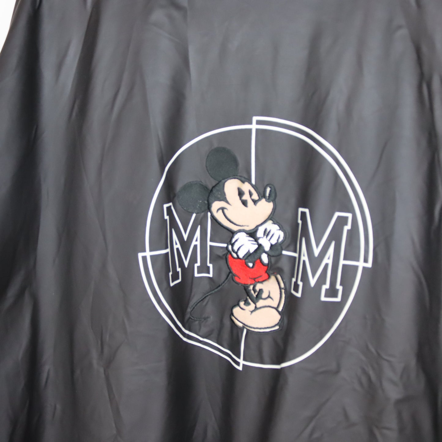 Vintage 80s 90s DISNEYLAND Paris PVC Rain Jacket inside Fleece Mickey Mouse Stand-Up Collar XL