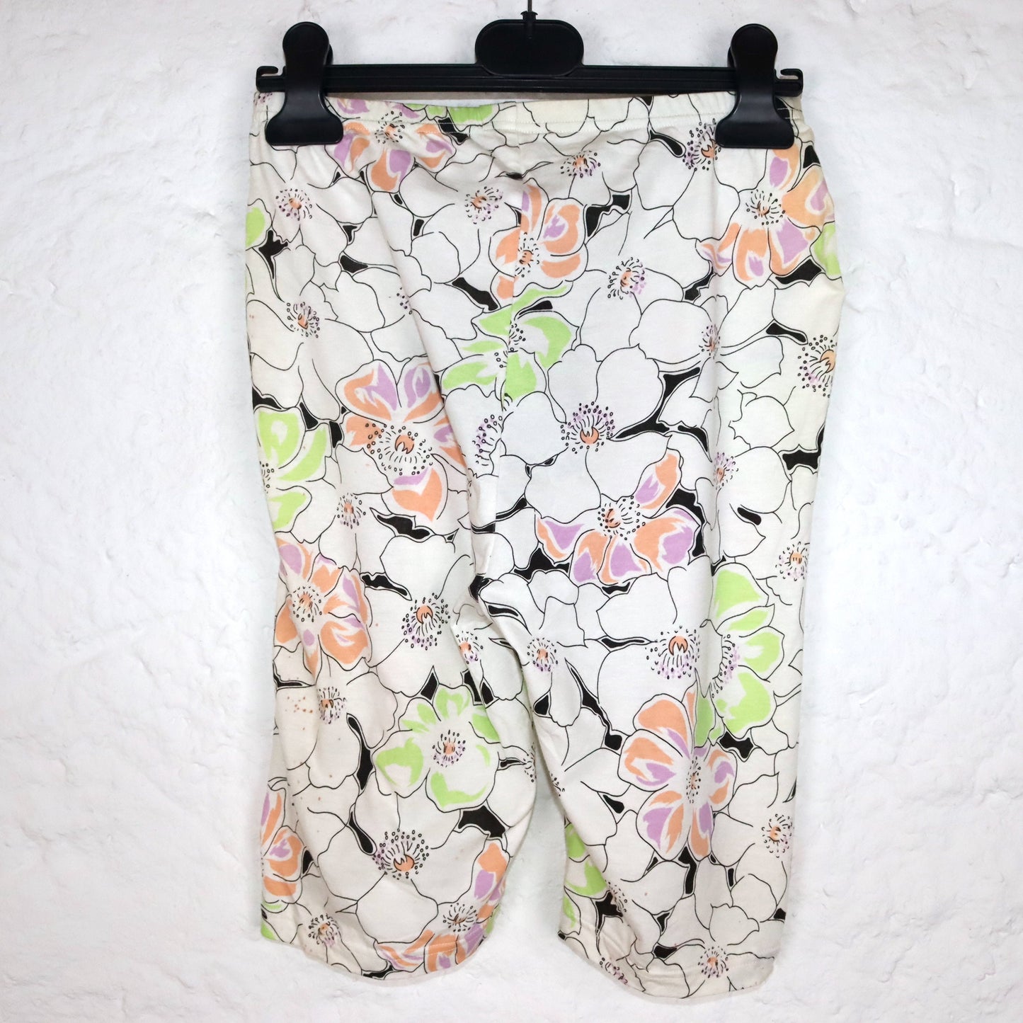 Vintage 80er 90er MEDICO Radlerleggings crazy pattern weiß bunt Deadstock S