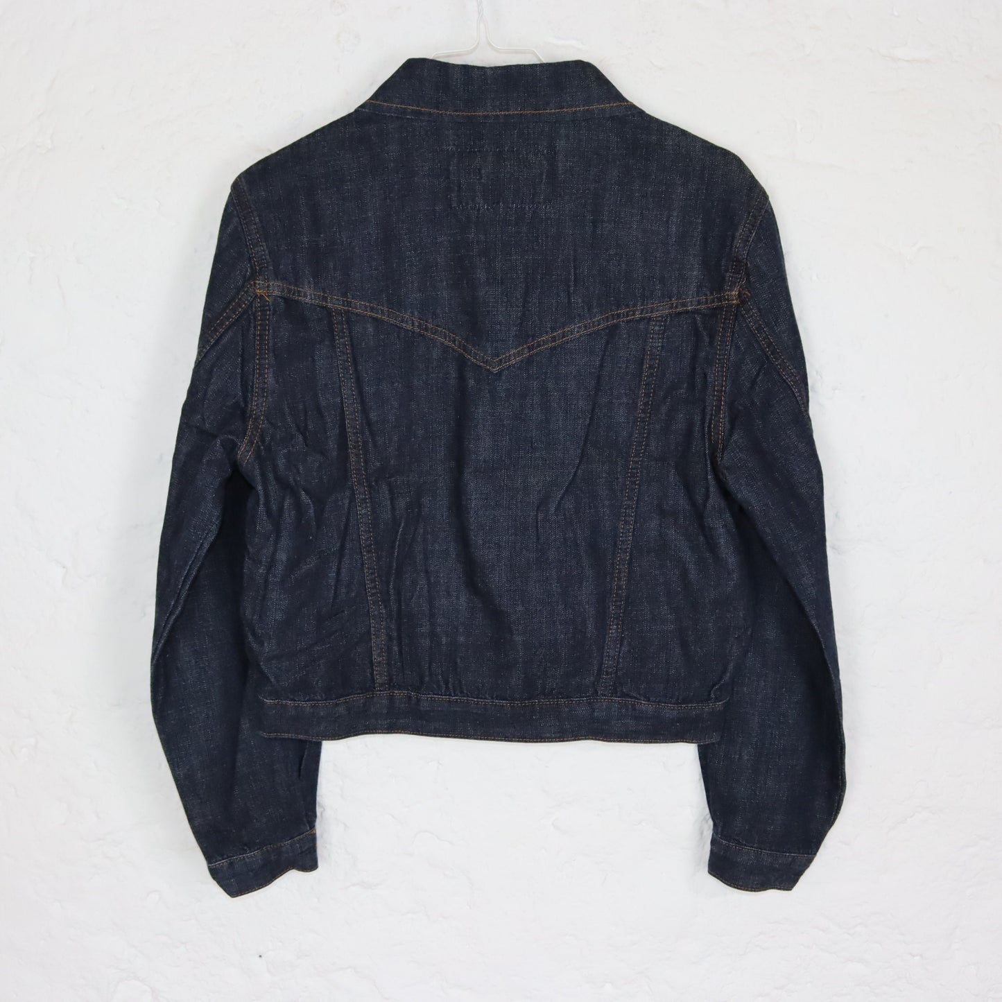 Vintage 90s 00s Y2K WRANGLER denim jacket thin short tight dark blue UNWORN with tag M