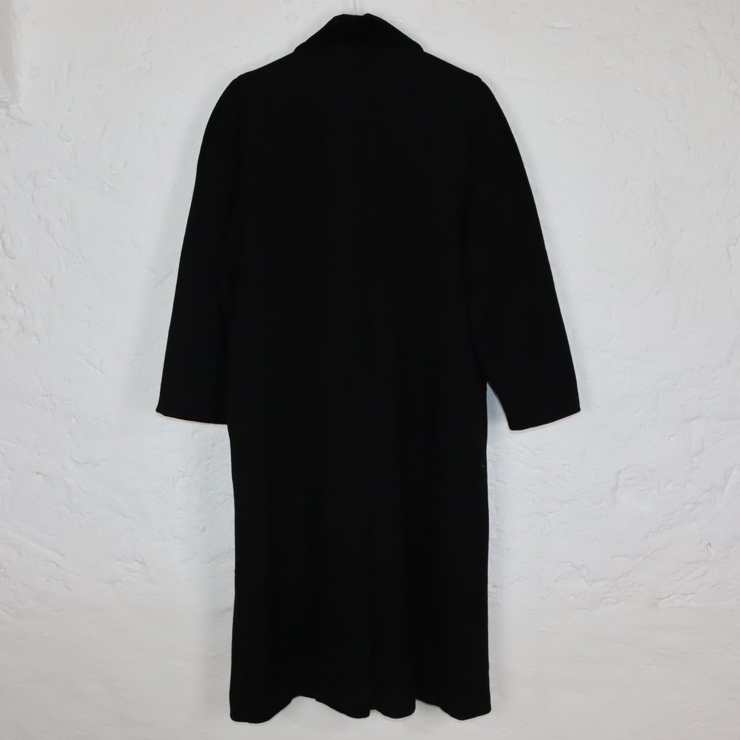 Vintage 80s 90s wool coat coat black velvet collar premium basic 40