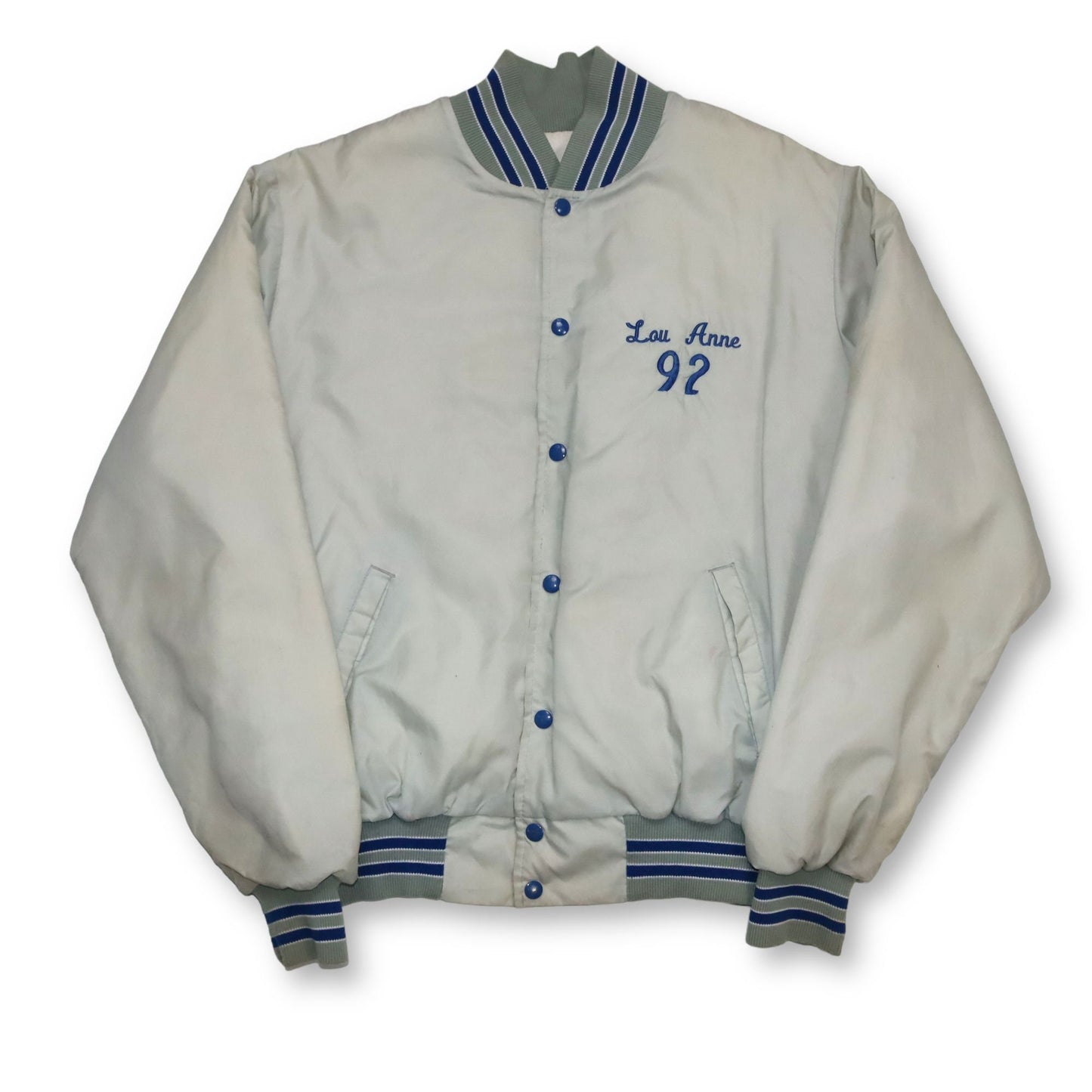 Vintage Rennoc college jacket baseball jacket beige blue L
