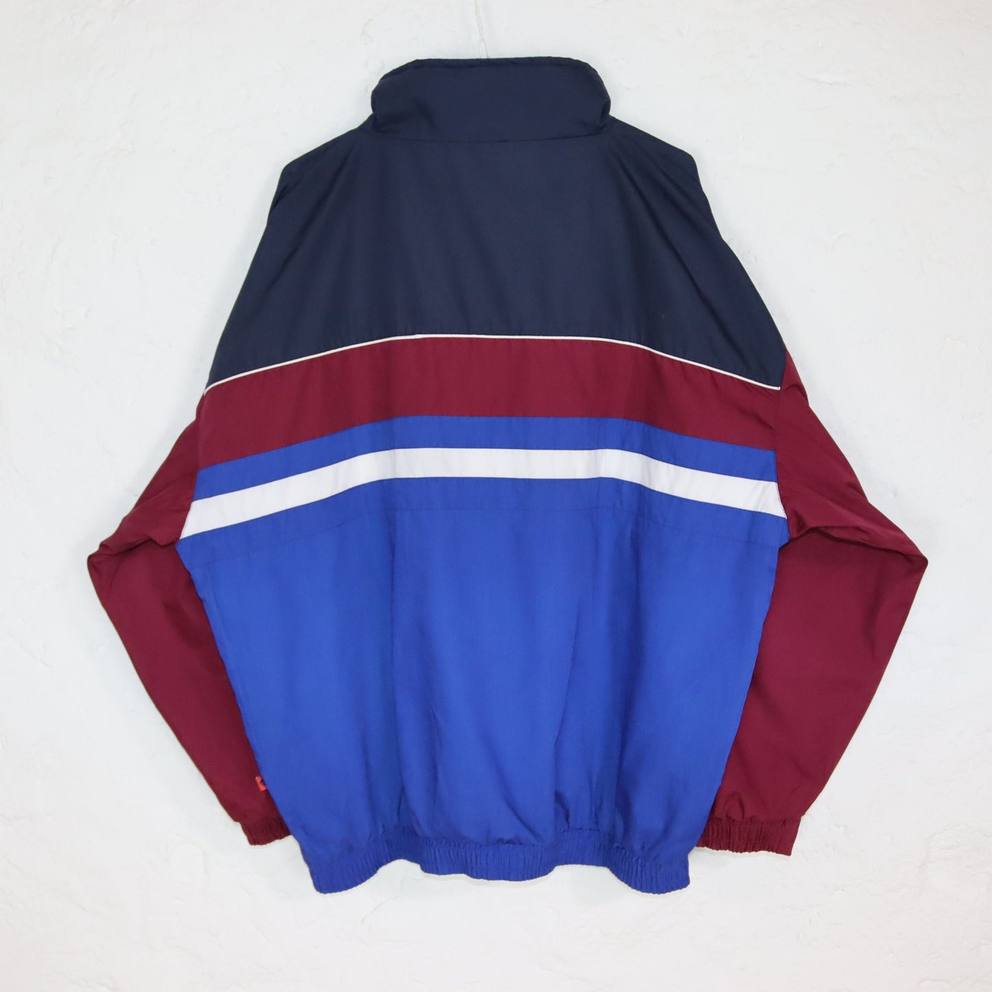 Vintage 80s 90s DONNAY tracksuit jacket red blue stand-up collar double-layered M