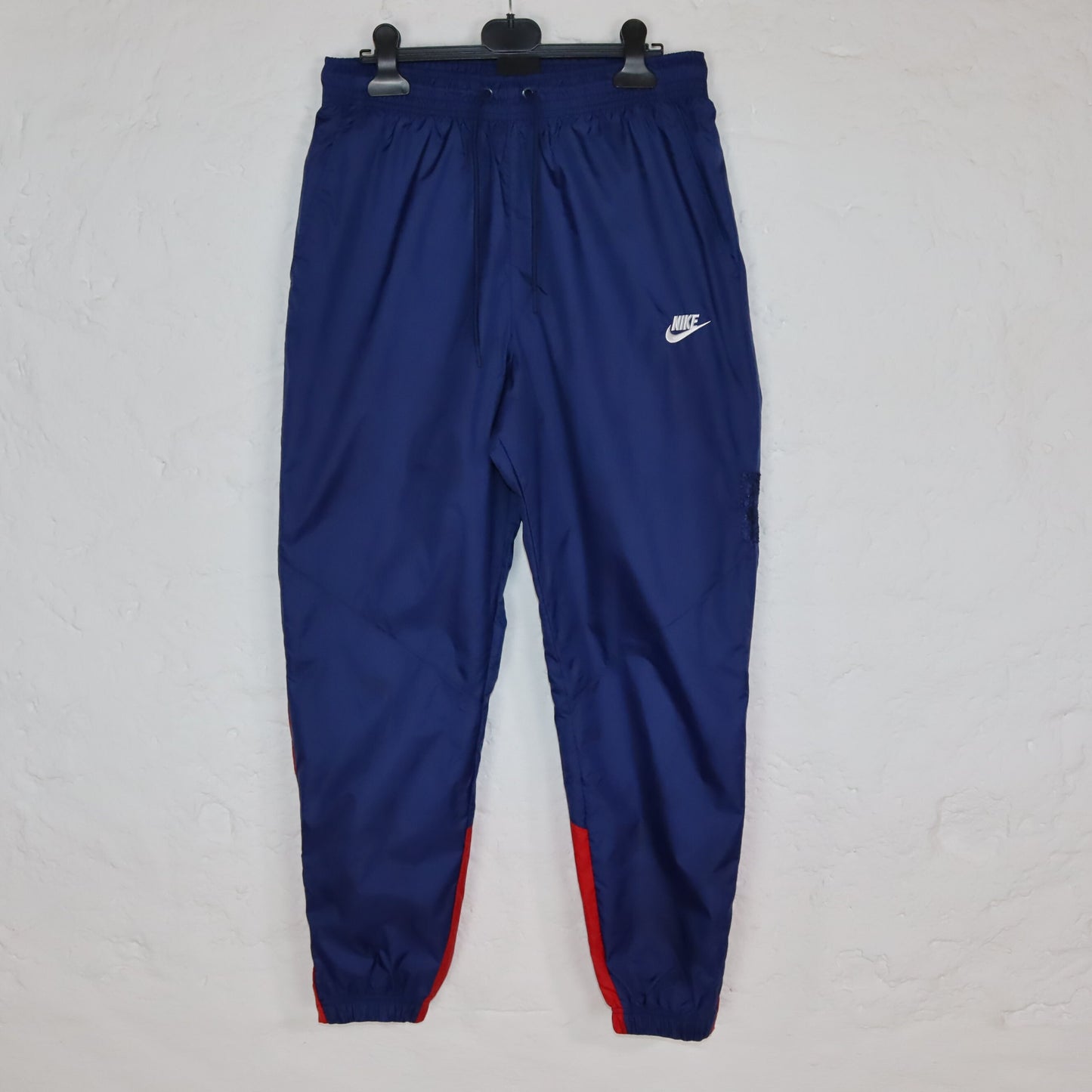 Vintage 90s 00s NIKE tracksuit bottoms dark blue red M
