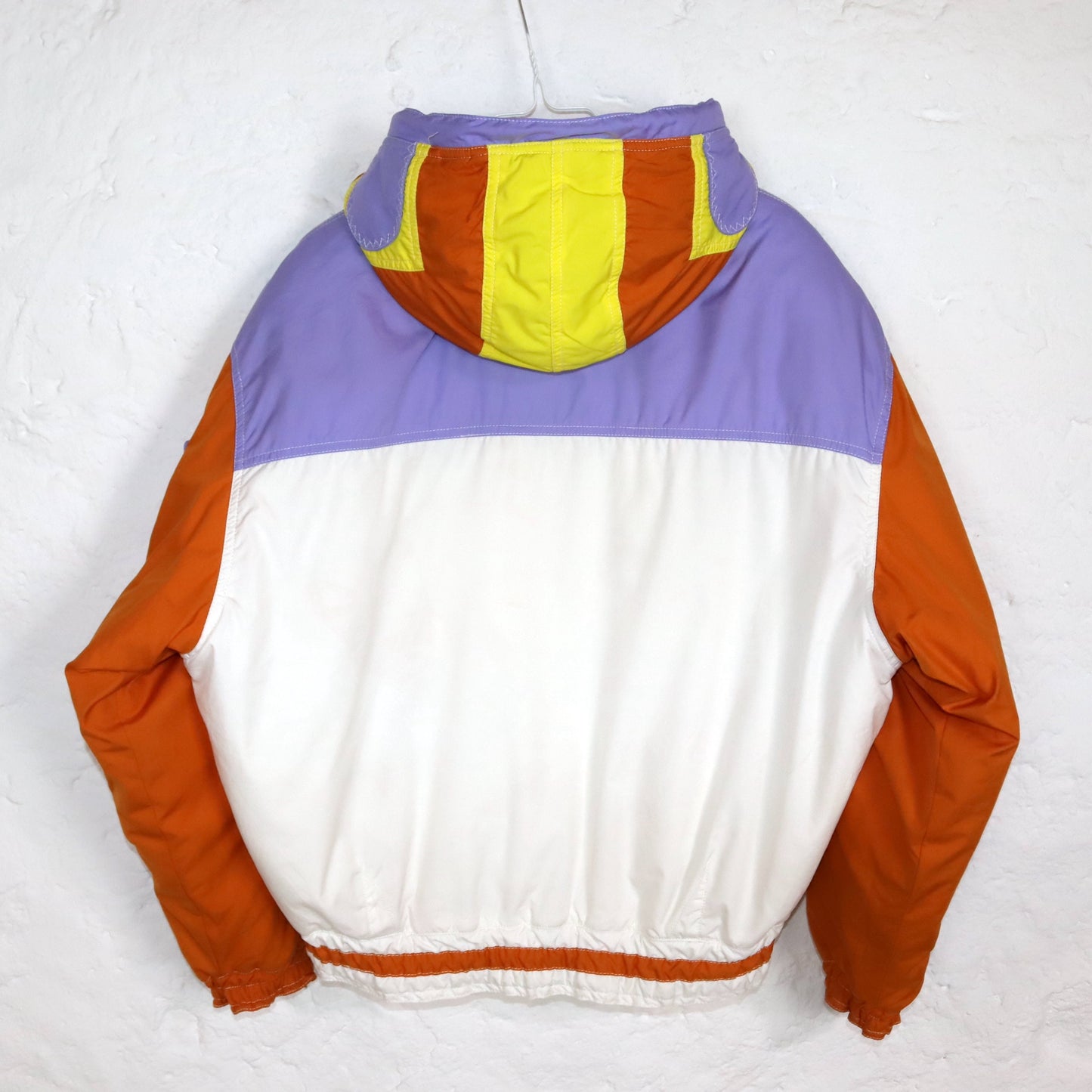 Vintage 80s 90s ELLESSE Rare Ski Jacket Winter Jacket Lined White Orange Lilac Yellow Thermal Insulation 38/40