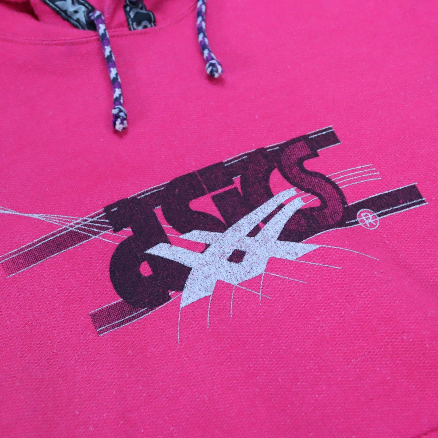 Vintage 80er 90er ASICS Hoodie Pullover Print pink Print M