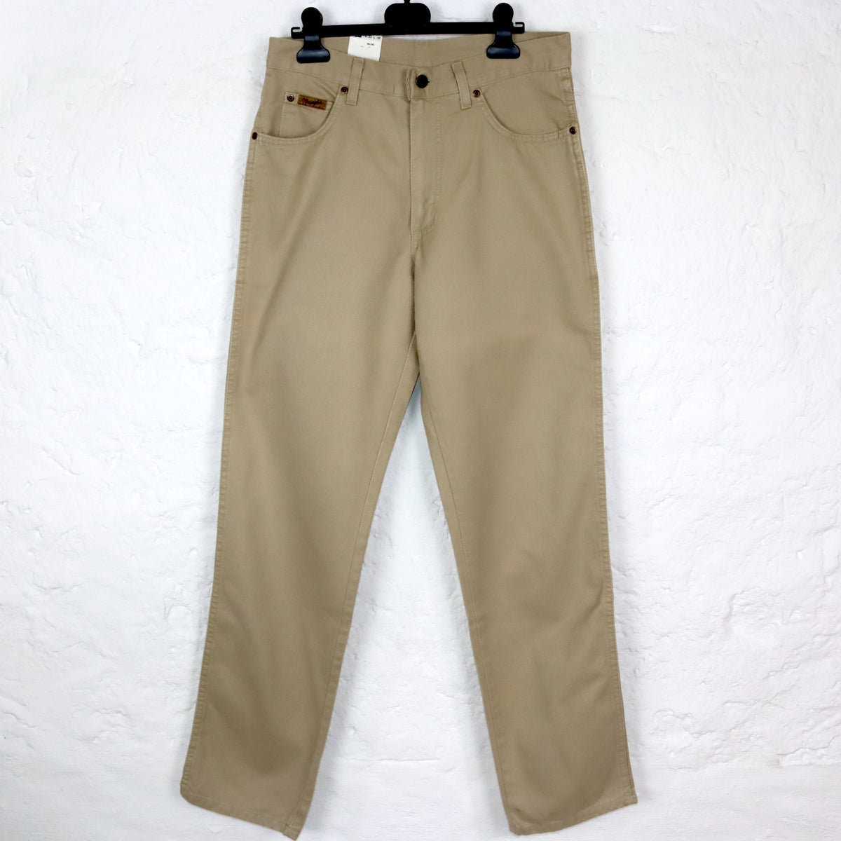 Vintage 80er 90er WRANGLER Hose highwaist gerades Bein beige Deadstock W31 L32