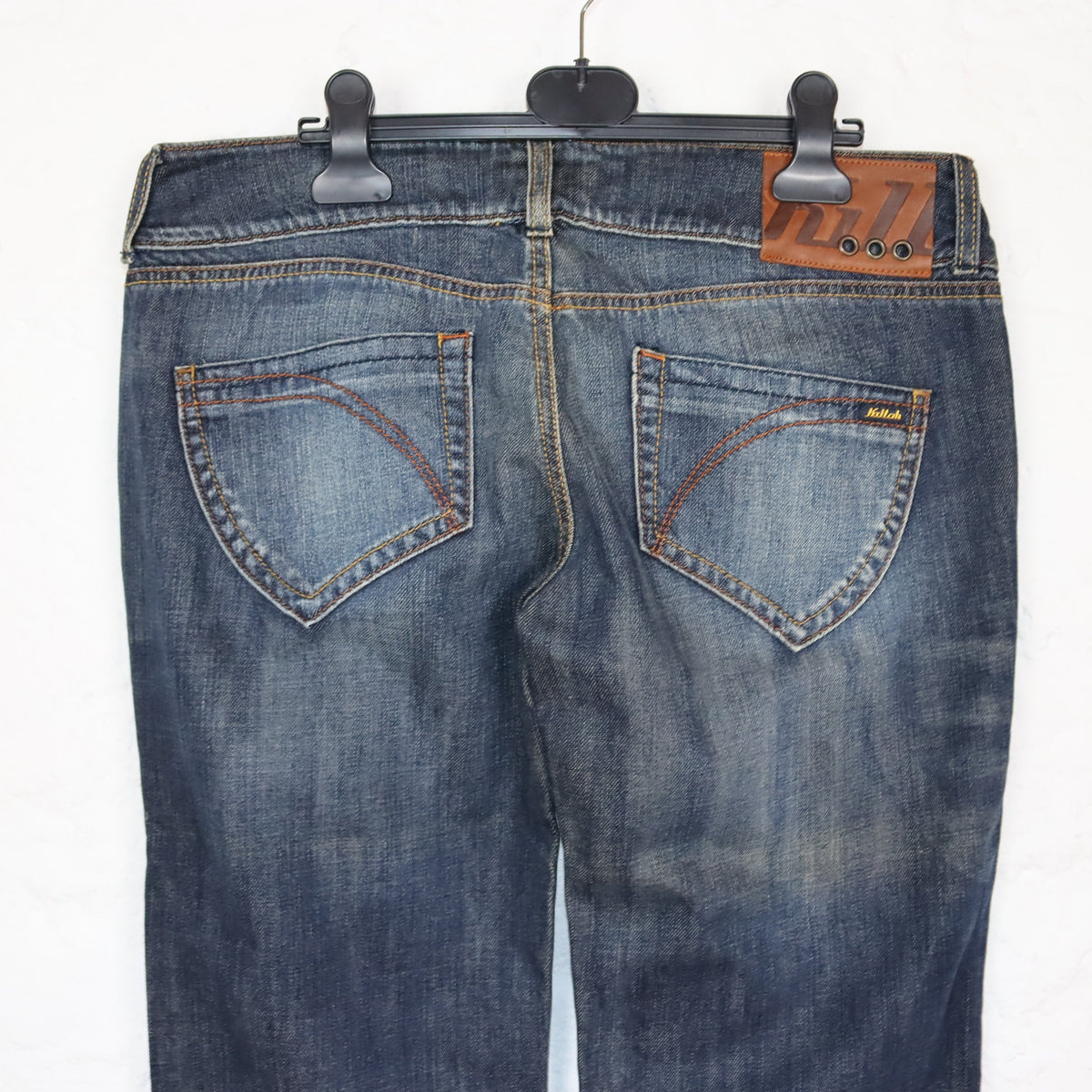 Vintage 90s 00s Y2k KILLAH jeans low waist hipster flares dark blue Deadstock W33