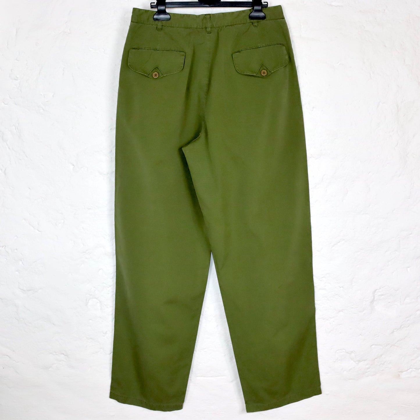 Vintage 80er 90er SOVIET Bundfaltenhose Baggy weites Bein khaki Deadstock W34
