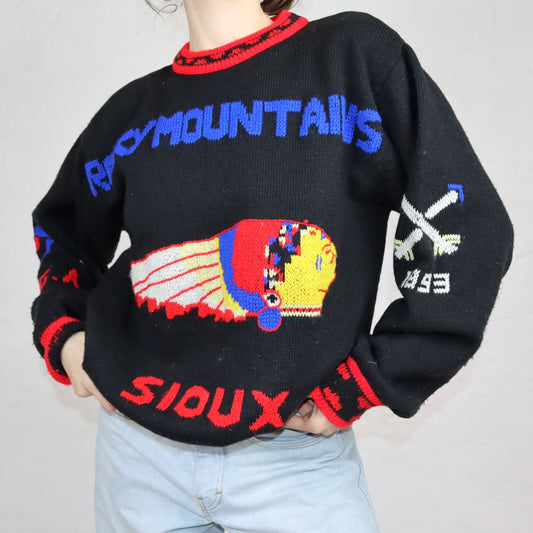 Vintage 80er 90er CENTRAL AVENUE Strickpullover Wollpullover Wolle Pullover Rocky Mountains S