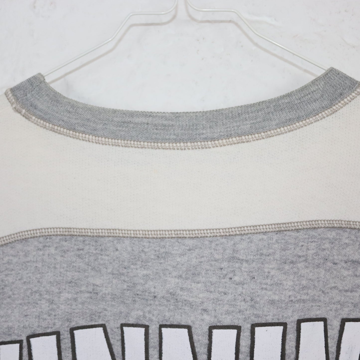 Vintage 80er 90er Sweatshirt Top kurzarm crop bauchfrei weiß grau M/L