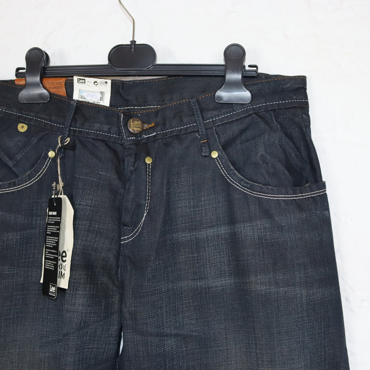 Vintage 90er 00er Y2k LEE Jeans Baggy weites Bein Hose dunkelblau Deadstock W31 L35