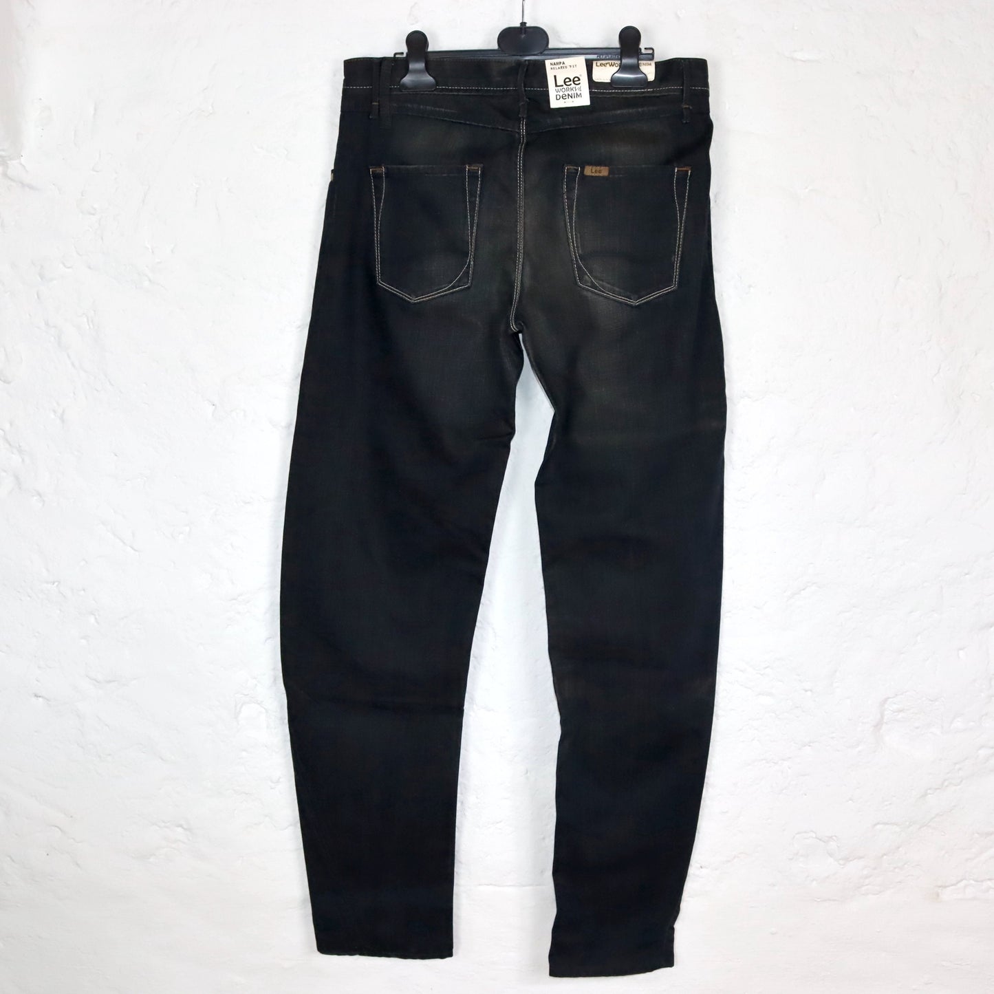 Vintage 90er 00er Y2k LEE Jeans Baggy weites Bein Hose dunkelblau Deadstock W31 L35