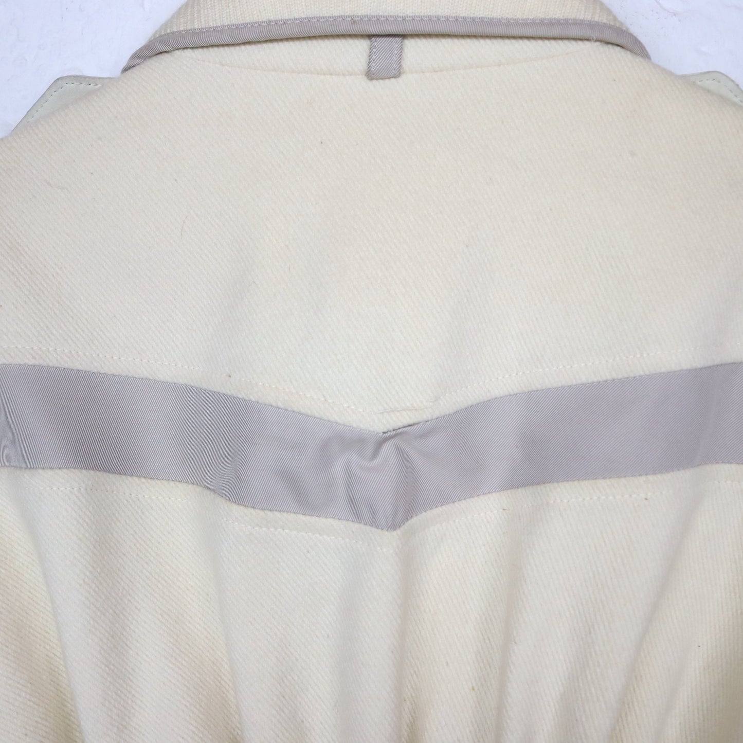 Vintage 80s 90s DIESEL Premium wool jacket jacket wool leather cream white tailored point collar S