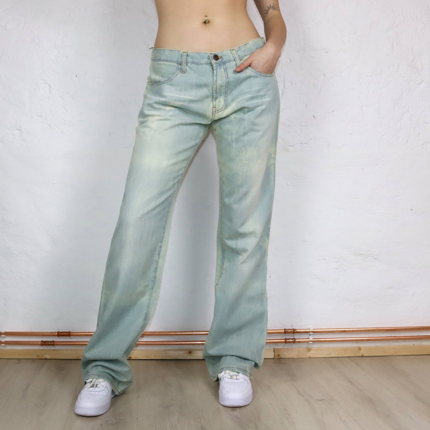 Vintage 90s 00s Y2K ENERGY jeans pants low waist baggy deadstock W34