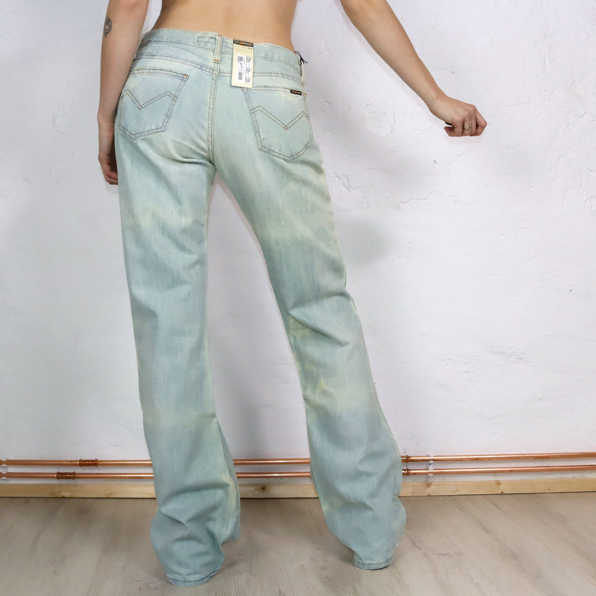 Vintage 90s 00s Y2K ENERGY jeans pants low waist baggy deadstock W34