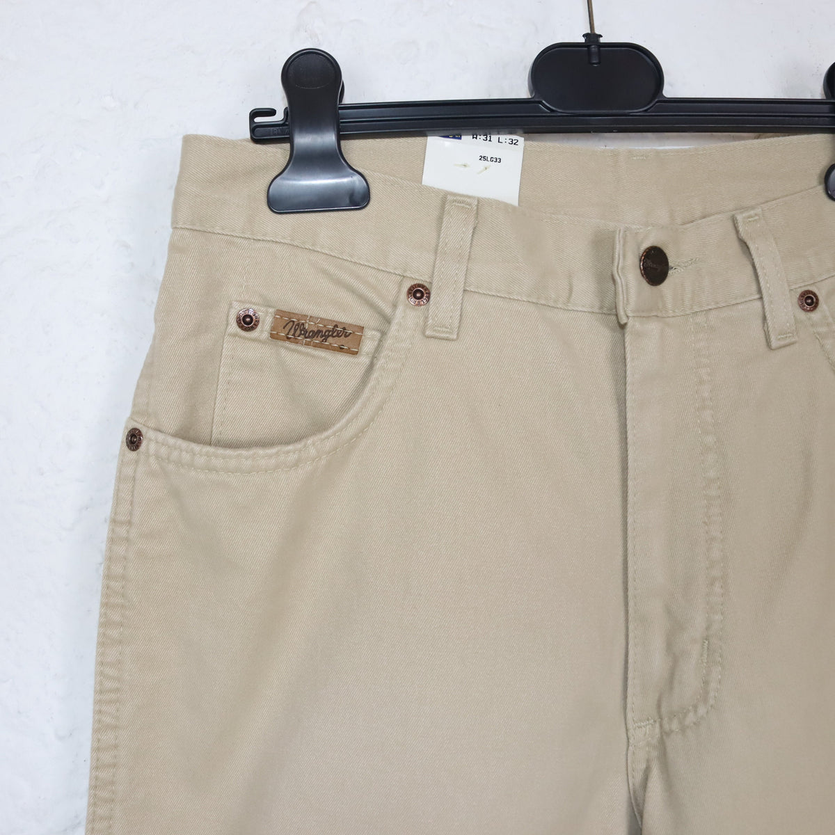 Vintage 80er 90er WRANGLER Hose highwaist gerades Bein beige Deadstock W31 L32