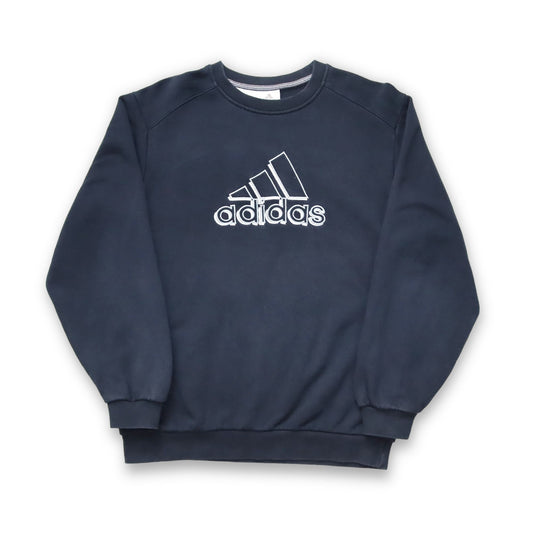 Vintage 80er 90er ADIDAS Sweatshirt Pullover dunkelblau XS