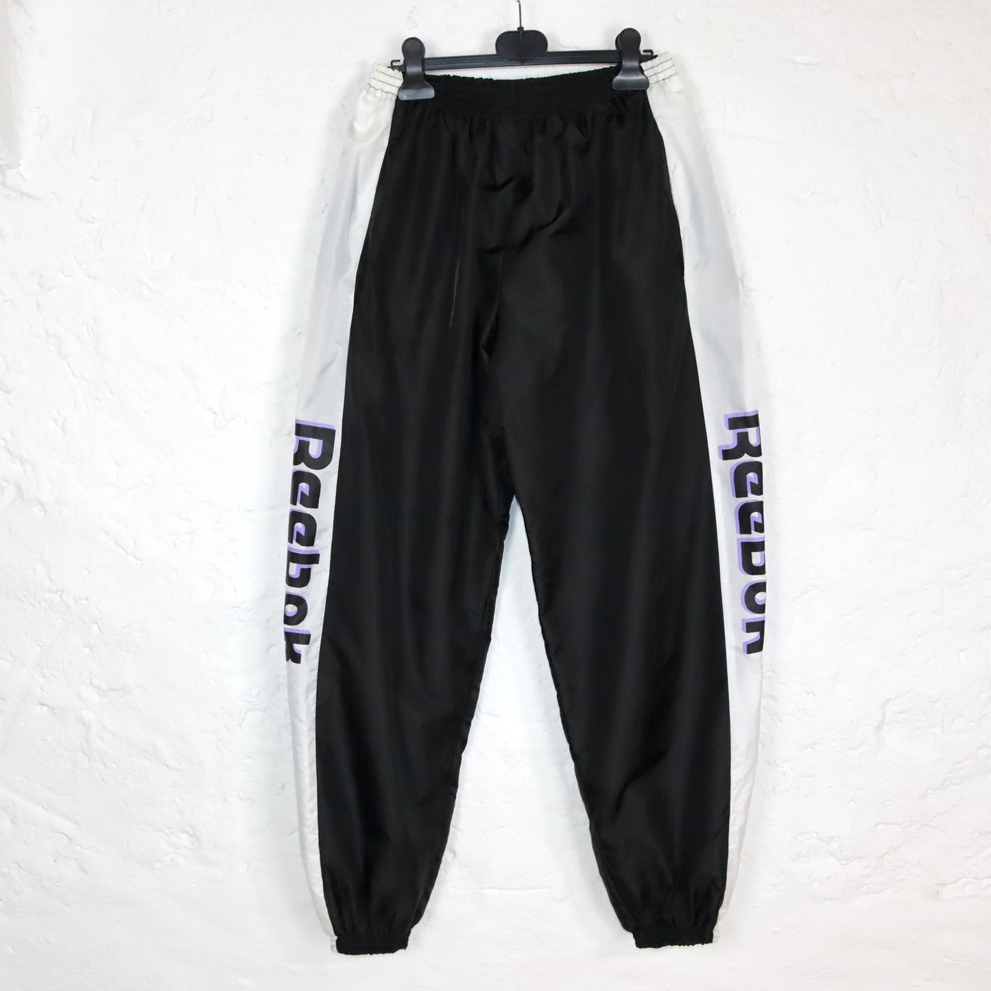 Vintage 80s 90s REEBOK tracksuit bottoms black white M