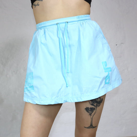 Vintage 80er 90er ELHO Tennisrock Rock Minirock kurz hellblau S