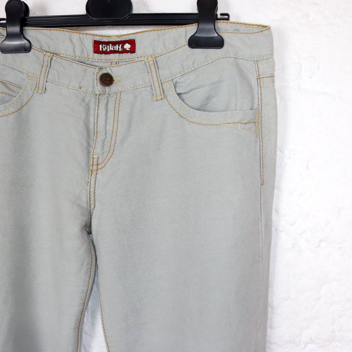 Vintage 90s 00s KILLAH jeans low waist hip pants light blue deadstock W30