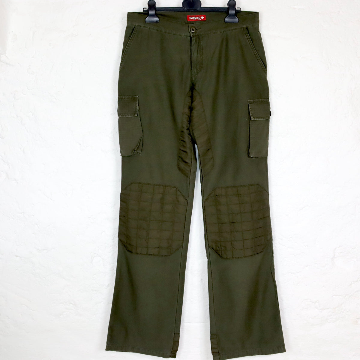 Vintage 90er 00er Y2k KILLAH Hose low waist weites Bein Baggy Cargo khaki Deadstock W29