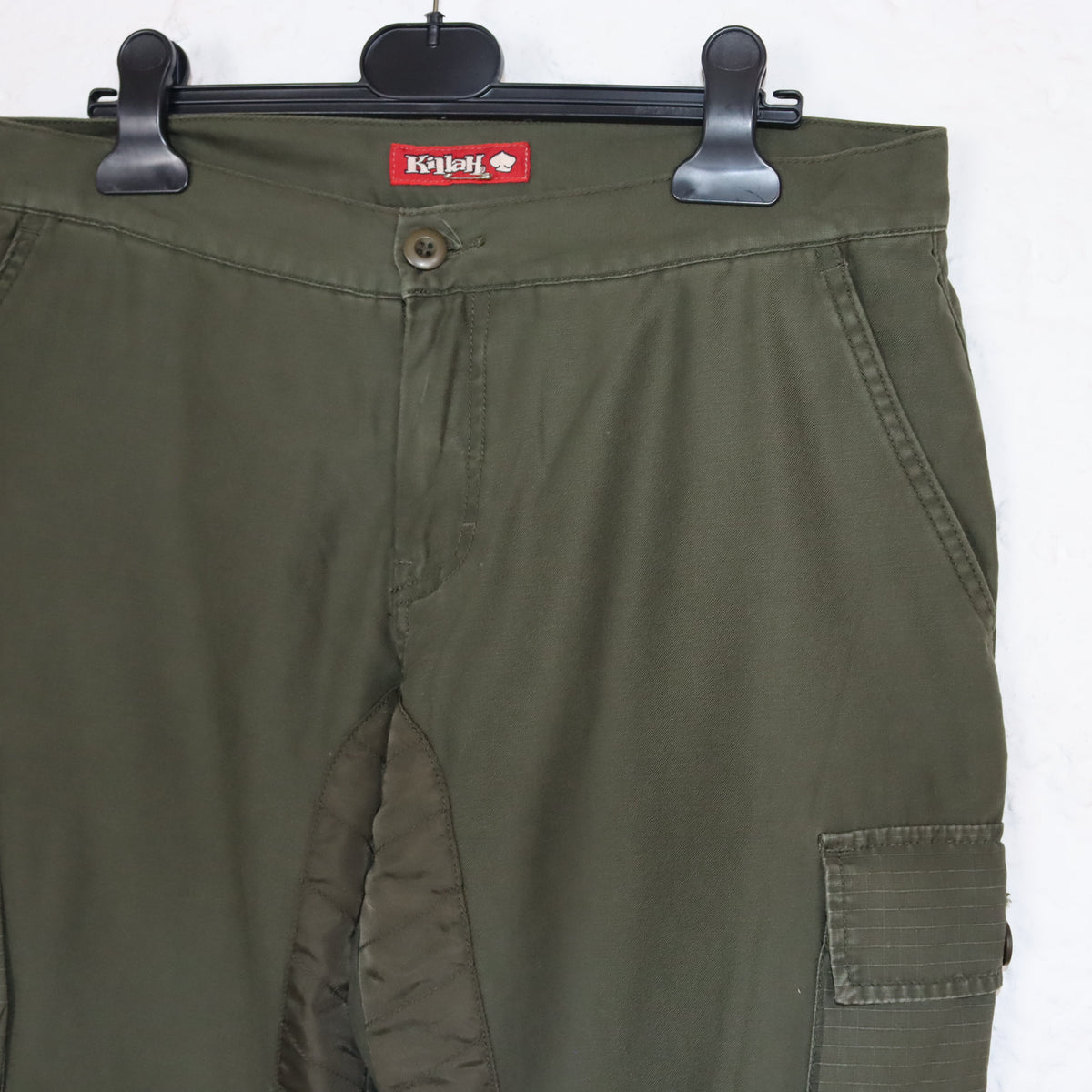 Vintage 90er 00er Y2k KILLAH Hose low waist weites Bein Baggy Cargo khaki Deadstock W29