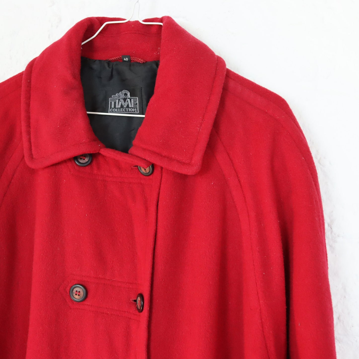 Vintage 80s 90s TIME COLLECTION coat new wool wool coat jacket red 40