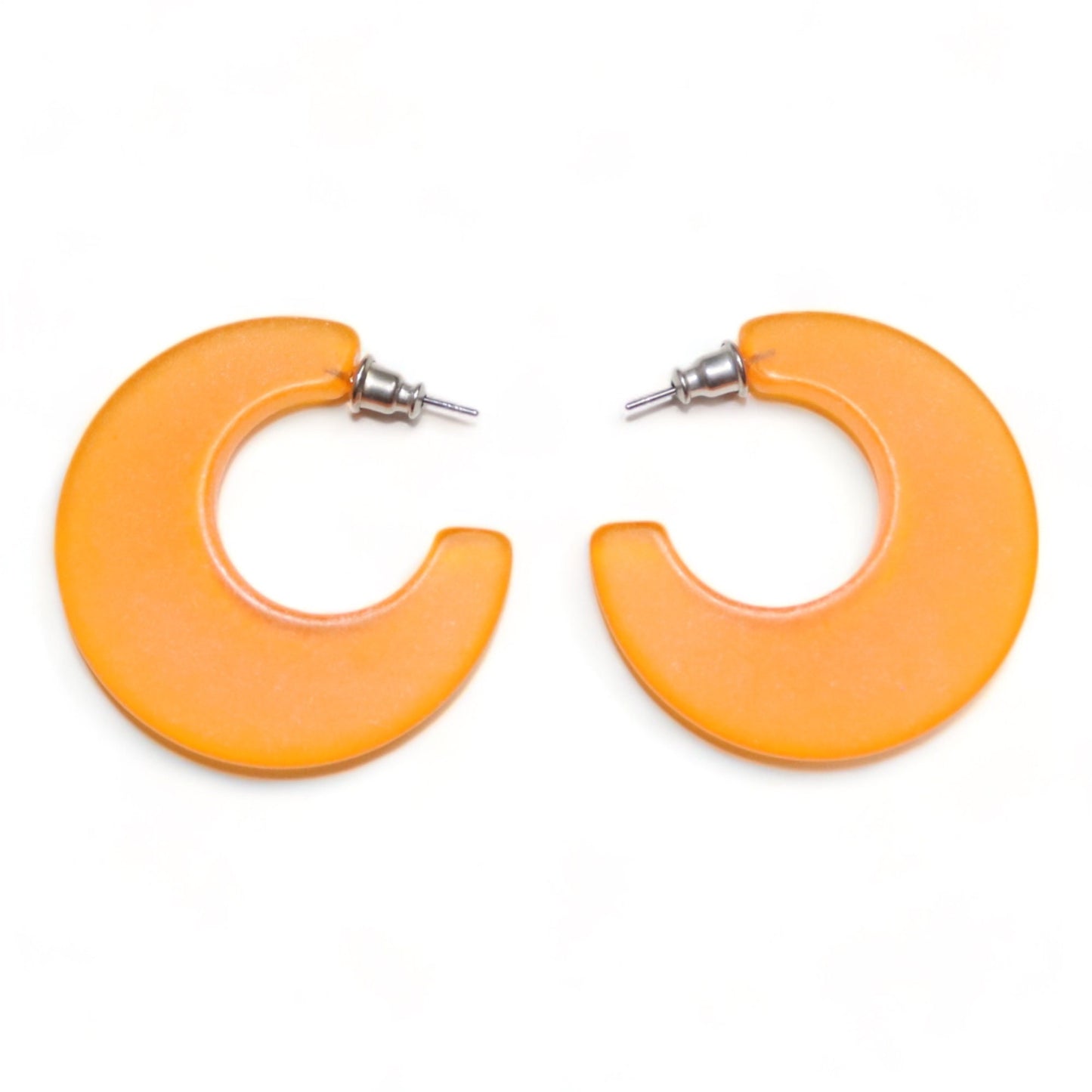 Vintage 80er 90er Y2k Ohrringe Creolen Ohrstecker Deadtsock orange