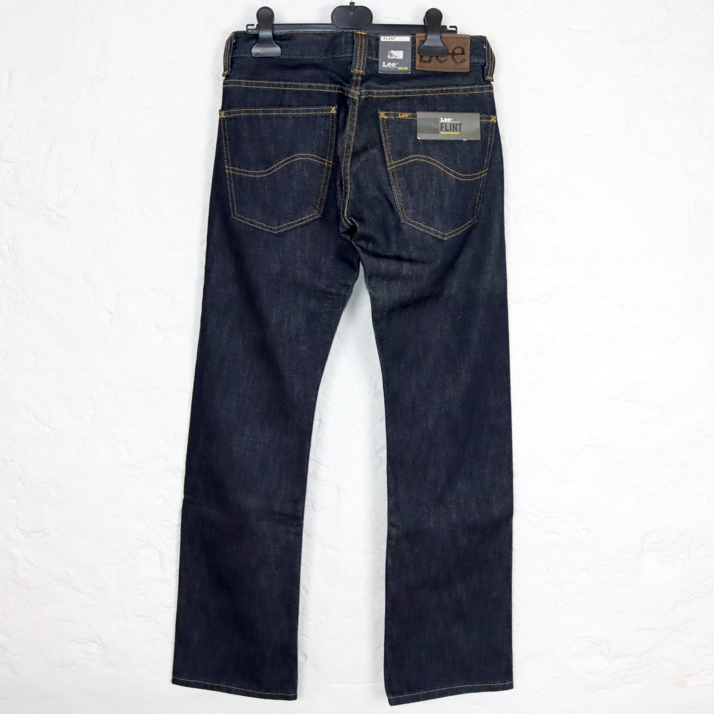 Vintage 90s 00s Y2k LEE Flint Jeans Pants Dark Blue Straight Leg W28 L32