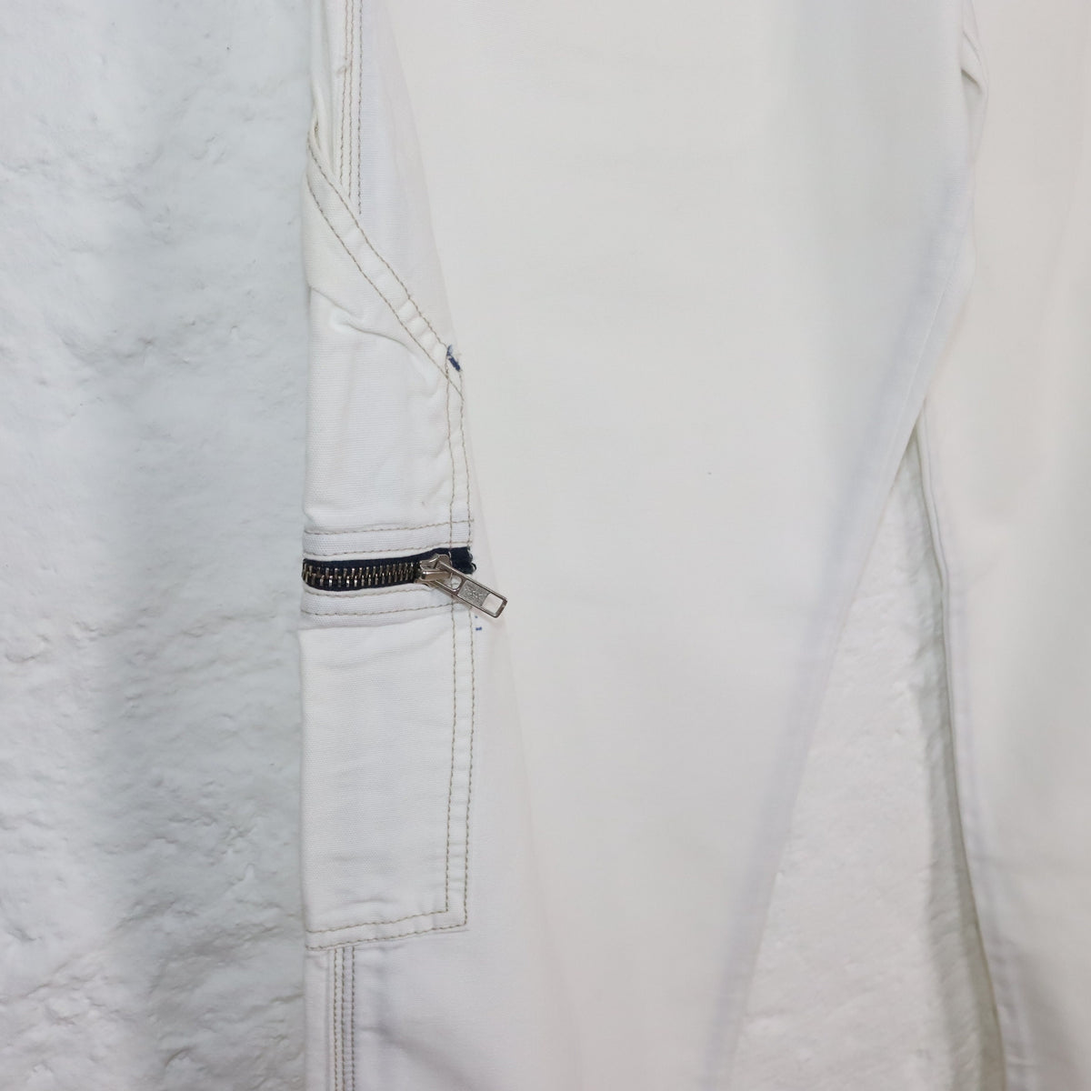Vintage 90er 00er Y2k ENERGIE Baggy Pants Hose weites Bein weiß Deadstock W32 M