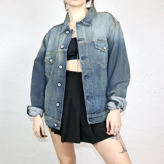 Vintage 90er 00er Y2k ENERGIE Jeansjacke Jacke Denim Deadstock XXL