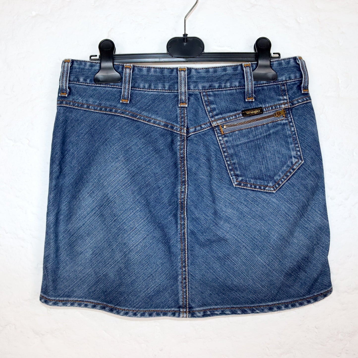 Vintage 80s 90s WRANGLER mini skirt denim skirt zipper W28