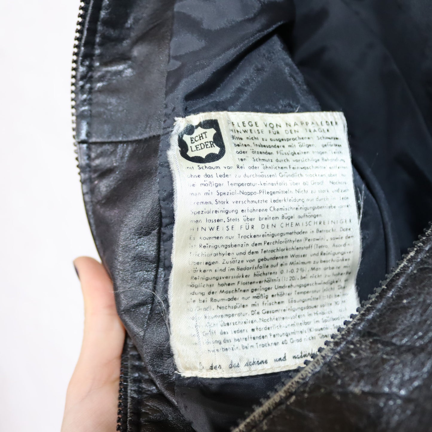 Vintage 70s 80s leather jacket nappa leather point collar short black XS/S
