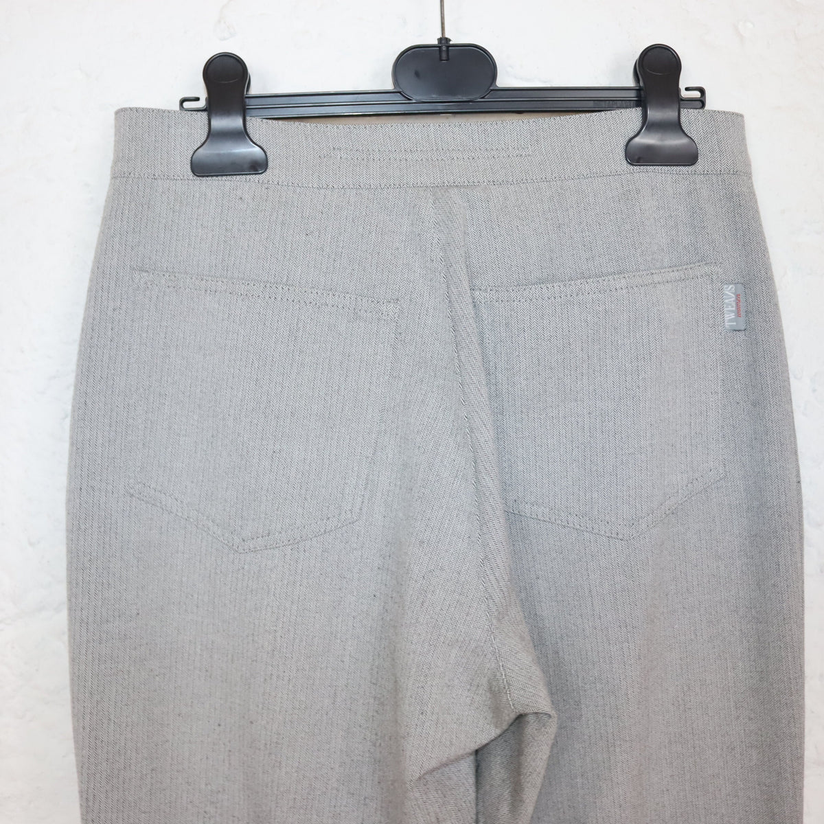 Vintage 70s 80s TWEANS flared trousers button-front grey high-waist trousers 38
